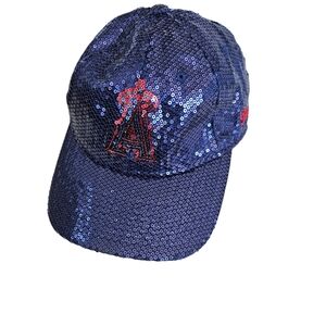 Pink Victoria Secret Women MLB Angels Baseball New Era  Sequins Hat Blue